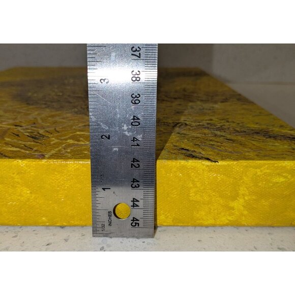 Abstract Yellow Textured Canvas Art Signed by Artist  Contemporary Original Pain - Picture 13 of 16